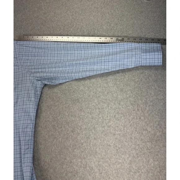 Peter Millar Shirt Mens XL Blue Plaid Summer Comfort Performance Long Sleeve - Picture 4 of 9